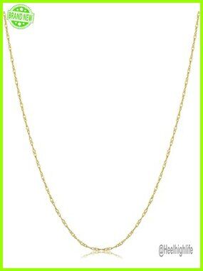 14k Gold Rope Chain Necklace 18 Inch Very Thin Lightweight Fine Jewelry